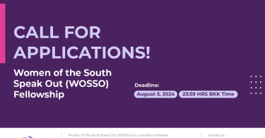 Women of The South Speak Out Fellowship (WOSSO) for Asia-Pacific