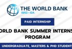 World Bank Treasury Summer Paid Internship Program