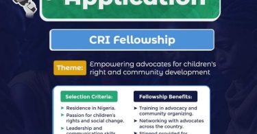 CRI Fellowship Program For Nigerians