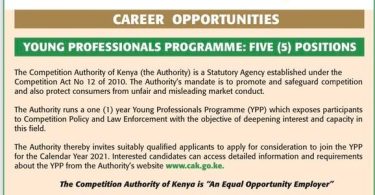 Competition Authority of Kenya Young Professional Program