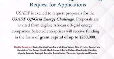 The U.S. African Development Foundation (USADF) Off-grid Energy Challenge