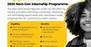 Centre for Journalism Innovation and Development (CJID) Next Gen Internship Program